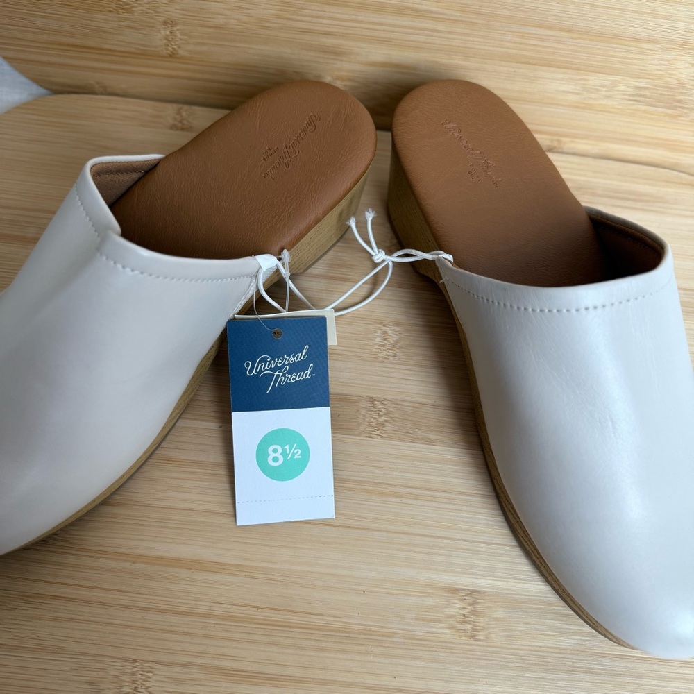 Cream Magnolia Wedge Universal Thread Slip-On Mules Size 8.5 - Picture 9 of 10